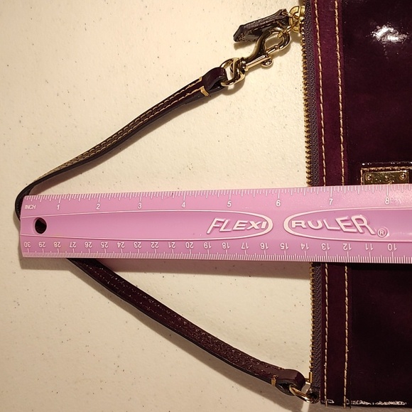 Dooney & Bourke Deep Purple Patent Leather Wristlet Mini Purse - Picture 16 of 16
